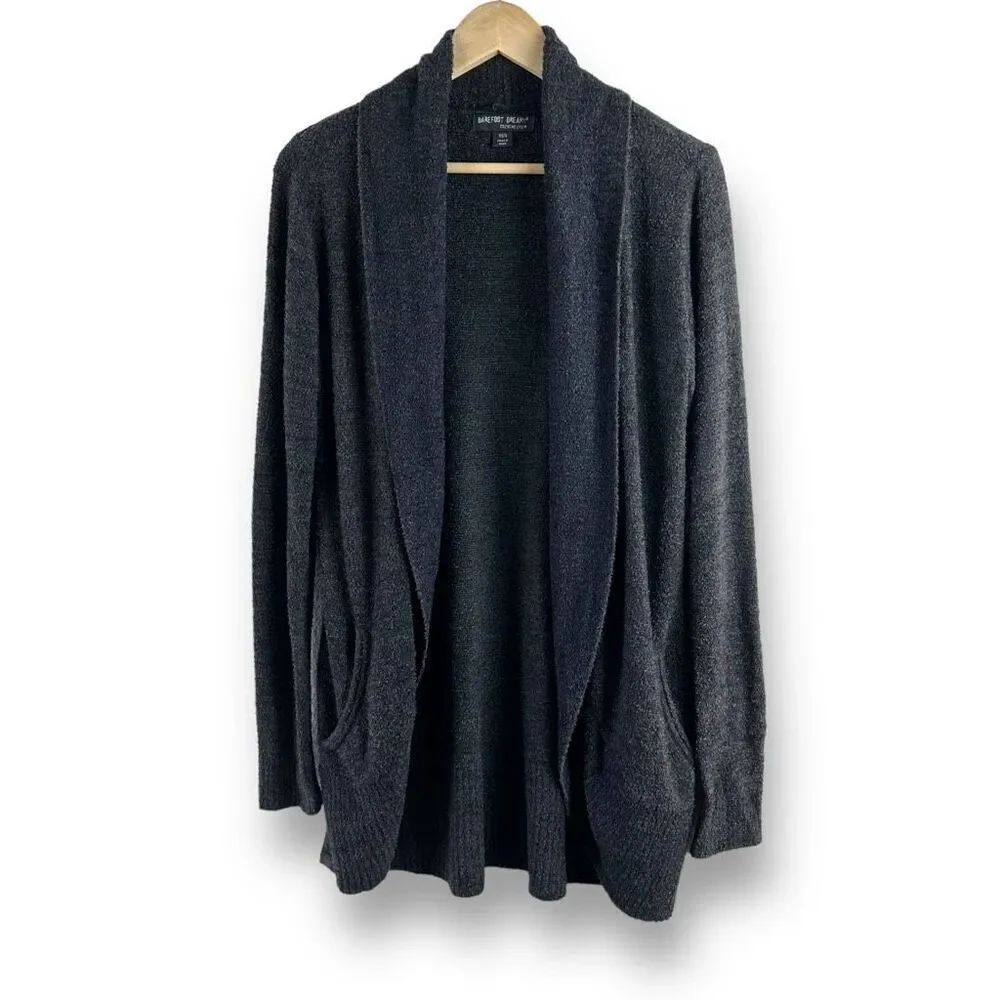 Barefoot Dreams Women's XS/S Cozy Chic Light Open Front Cardigan Gray Soft Plush